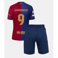 Dječji Nogometni Dres Barcelona Robert Lewandowski #9 Domaci 2024-25 Kratak Rukav (+ Kratke hlače)